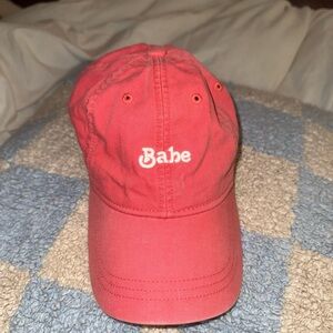 American Eagle Washed Red 'Babe' Embroidered Cap